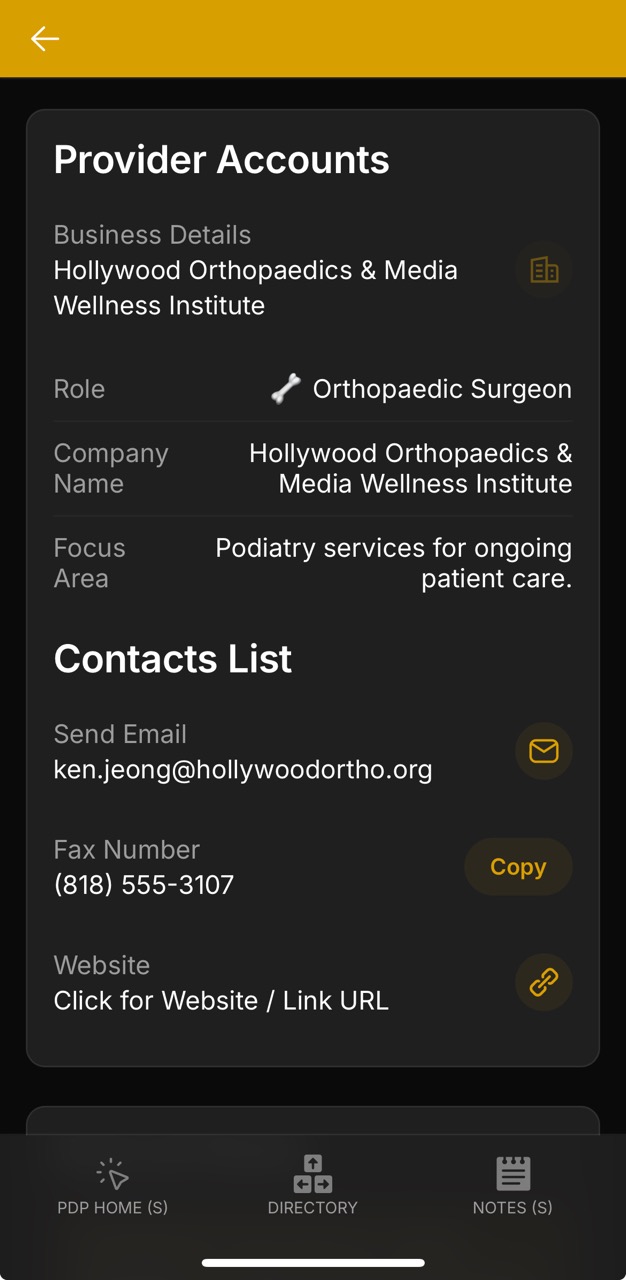 Providers Detail Page (Ken Jeong Specs)